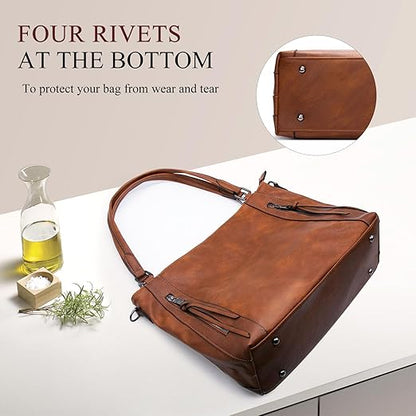 Tote Bags For Women PU Leather Hobo Bags for Women Purse Stylish 2 in 1 Handbags with Shoulder Strap Ladies Office Bag
